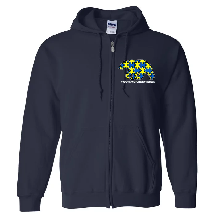 Down Syndrome Awareness Bear Full Zip Hoodie