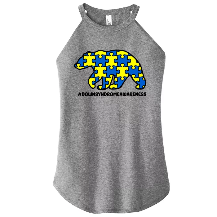 Down Syndrome Awareness Bear Women’s Perfect Tri Rocker Tank