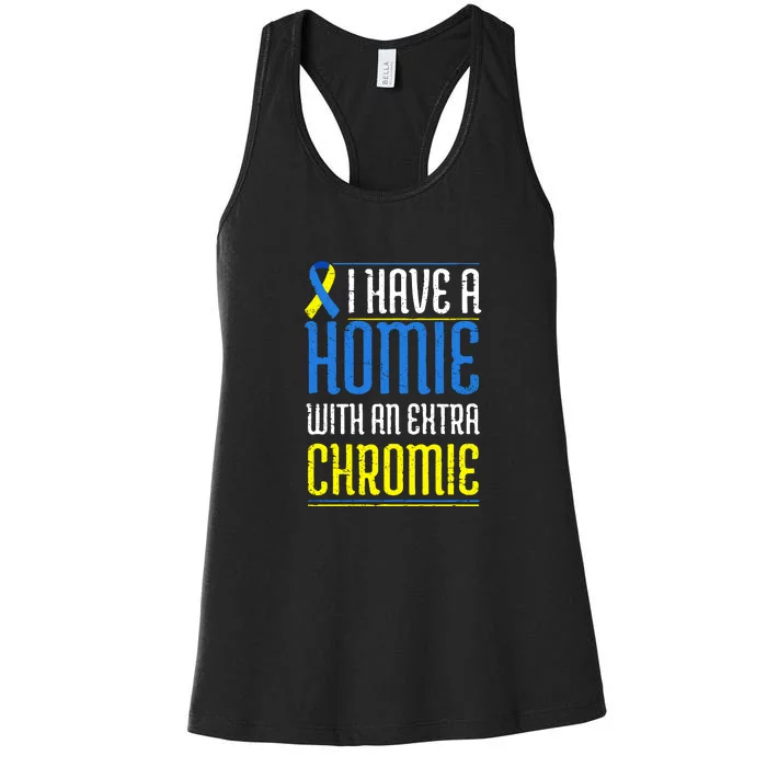 Down Syndrome Awareness, Funny Trisomy 21 Friends Gift Women's Racerback Tank