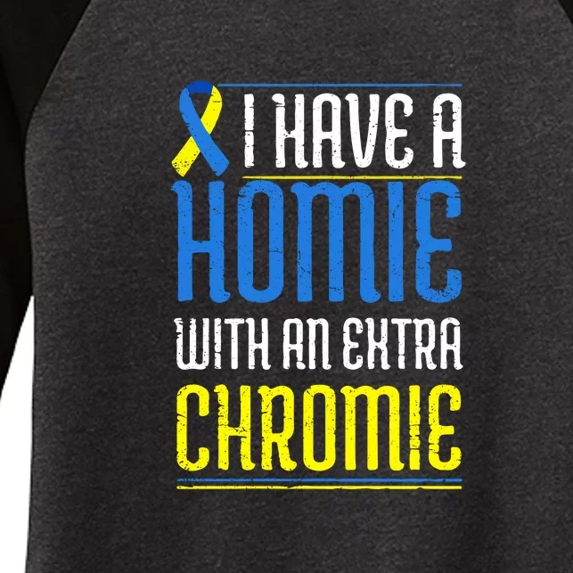 Down Syndrome Awareness, Funny Trisomy 21 Friends Gift Women's Tri-Blend 3/4-Sleeve Raglan Shirt