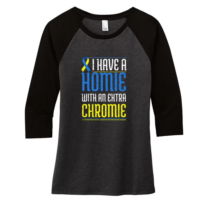 Down Syndrome Awareness, Funny Trisomy 21 Friends Gift Women's Tri-Blend 3/4-Sleeve Raglan Shirt