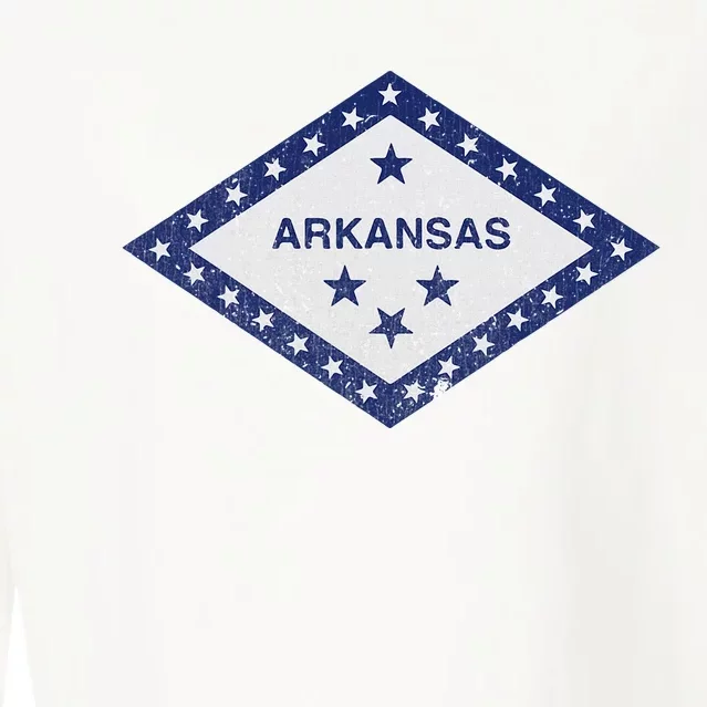 Distressed Stars Arkansas State Flag Cropped Pullover Crew