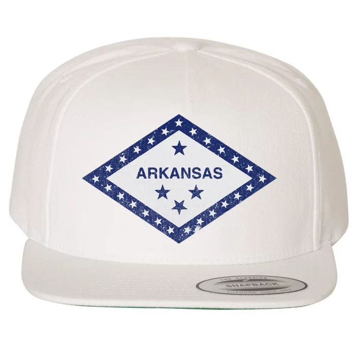 Distressed Stars Arkansas State Flag Wool Snapback Cap