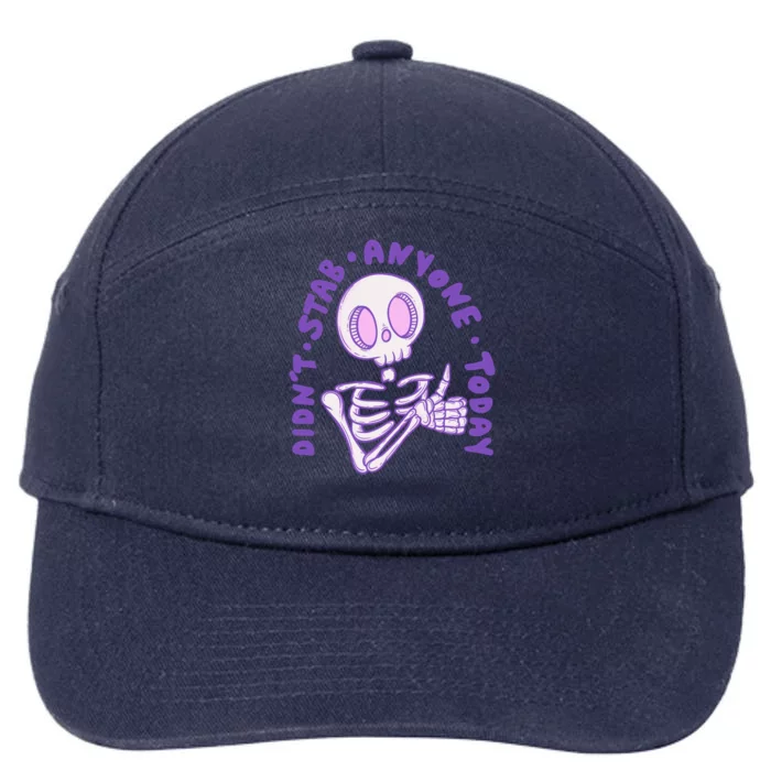 Didn’T Stab Anyone Today Thumbs Up Skeleton 7-Panel Snapback Hat