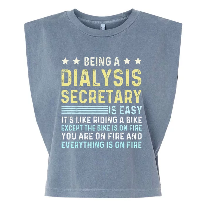 Dialysis Secretary Appreciation Kidney Secretary Dialysis Garment-Dyed Women's Muscle Tee