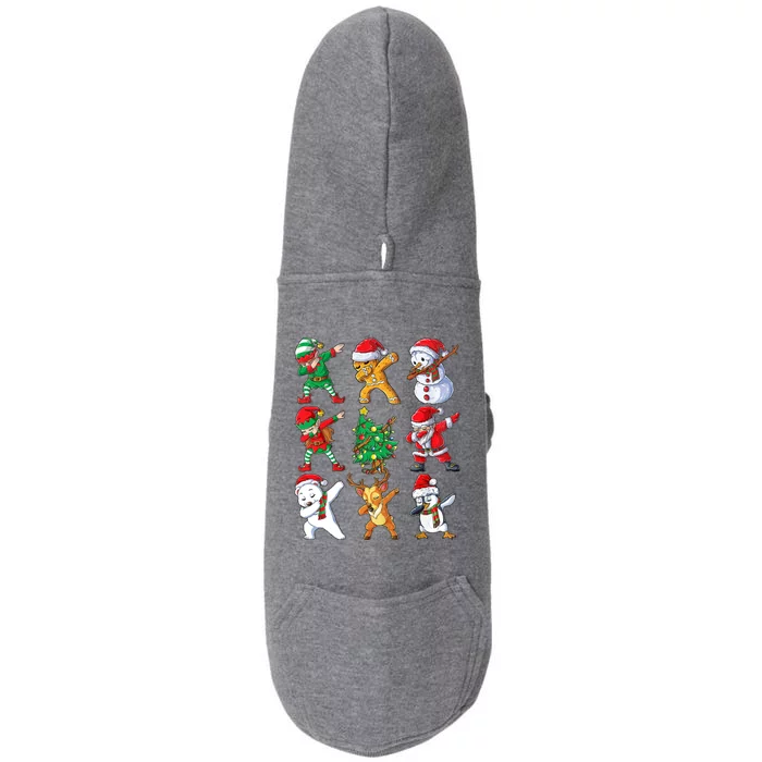 Dabbing Santa And Friends Meaningful Gift Cute Christmas Santa Dabbing Cute Gift Doggie 3-End Fleece Hoodie