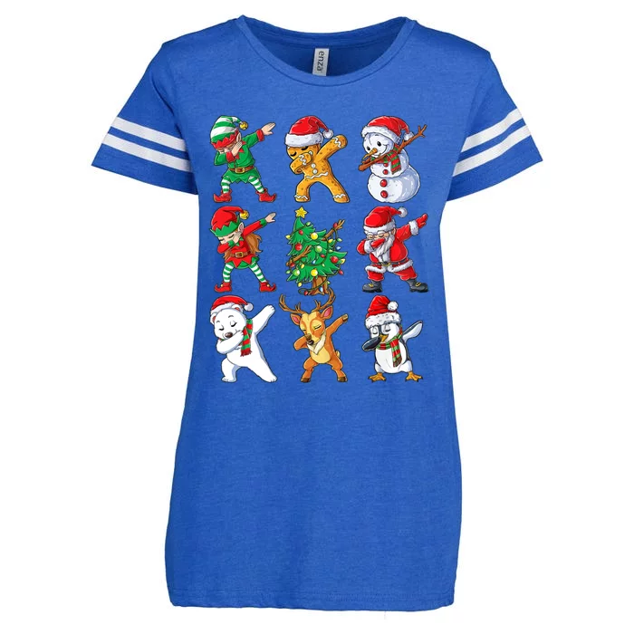 Dabbing Santa And Friends Meaningful Gift Cute Christmas Santa Dabbing Cute Gift Enza Ladies Jersey Football T-Shirt