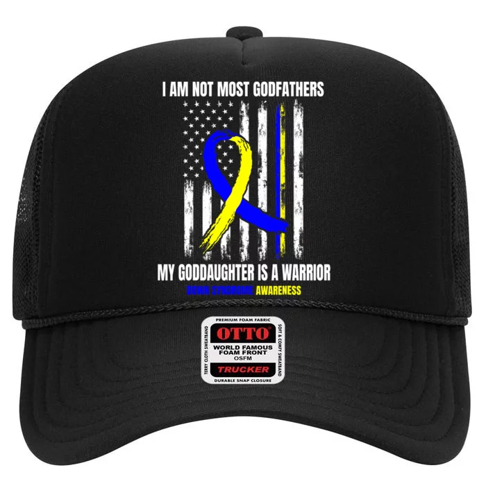 Down Syndrome Awareness Godfather Goddaughter American Flag High Crown Mesh Trucker Hat