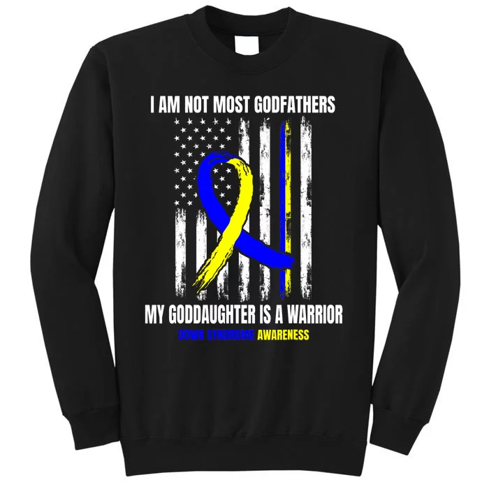 Down Syndrome Awareness Godfather Goddaughter American Flag Tall Sweatshirt