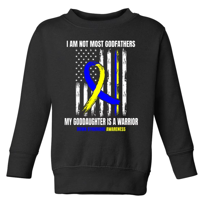 Down Syndrome Awareness Godfather Goddaughter American Flag Toddler Sweatshirt