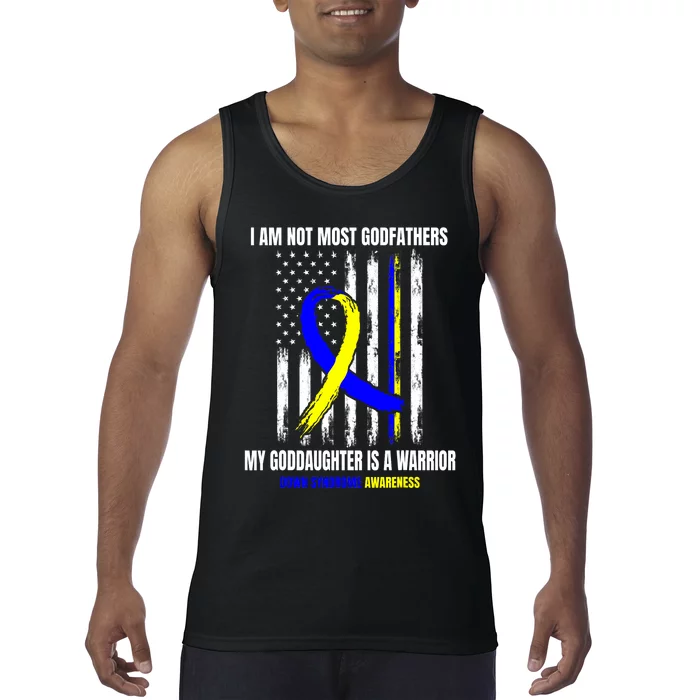 Down Syndrome Awareness Godfather Goddaughter American Flag Tank Top