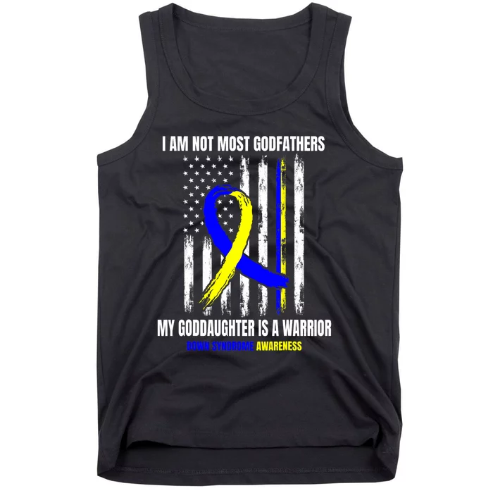 Down Syndrome Awareness Godfather Goddaughter American Flag Tank Top