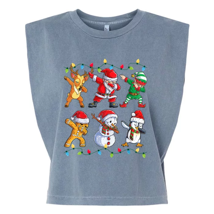 Dabbing Santa And Friends Gift Cute Christmas Santa Dabbing Great Gift Garment-Dyed Women's Muscle Tee