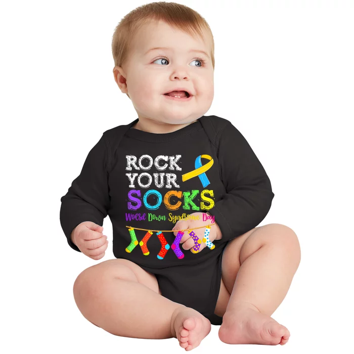 Down Syndrome Awareness  Rock Your Socks Baby Long Sleeve Bodysuit