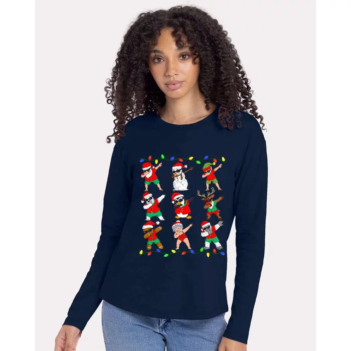 Dabbing Santa And Friends Christmas In July Xmas Womens Cotton Relaxed Long Sleeve T-Shirt