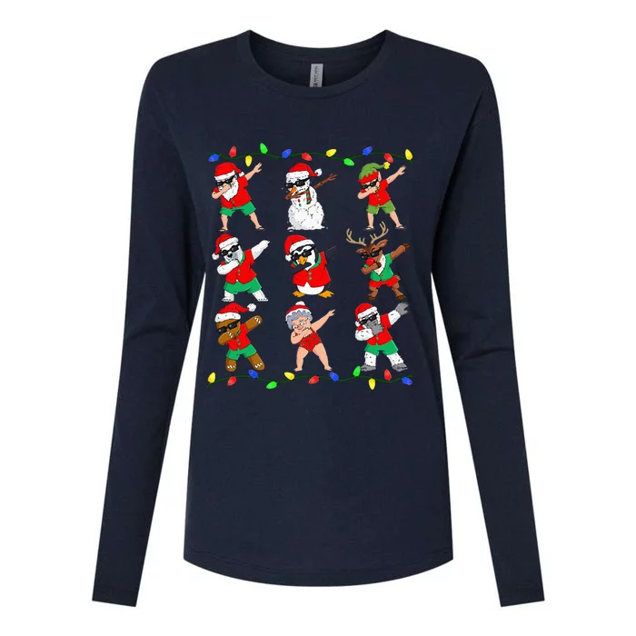 Dabbing Santa And Friends Christmas In July Xmas Womens Cotton Relaxed Long Sleeve T-Shirt