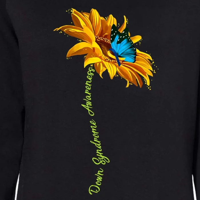 Down Syndrome Awareness Butterfly Sunflower Womens California Wash Sweatshirt