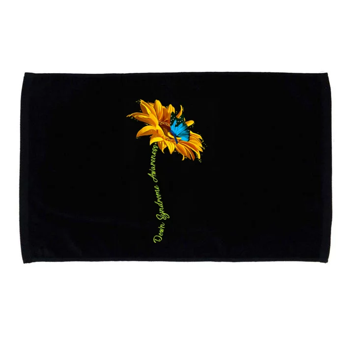 Down Syndrome Awareness Butterfly Sunflower Microfiber Hand Towel