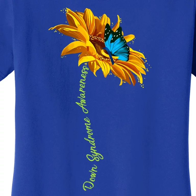 Down Syndrome Awareness Butterfly Sunflower Women's T-Shirt