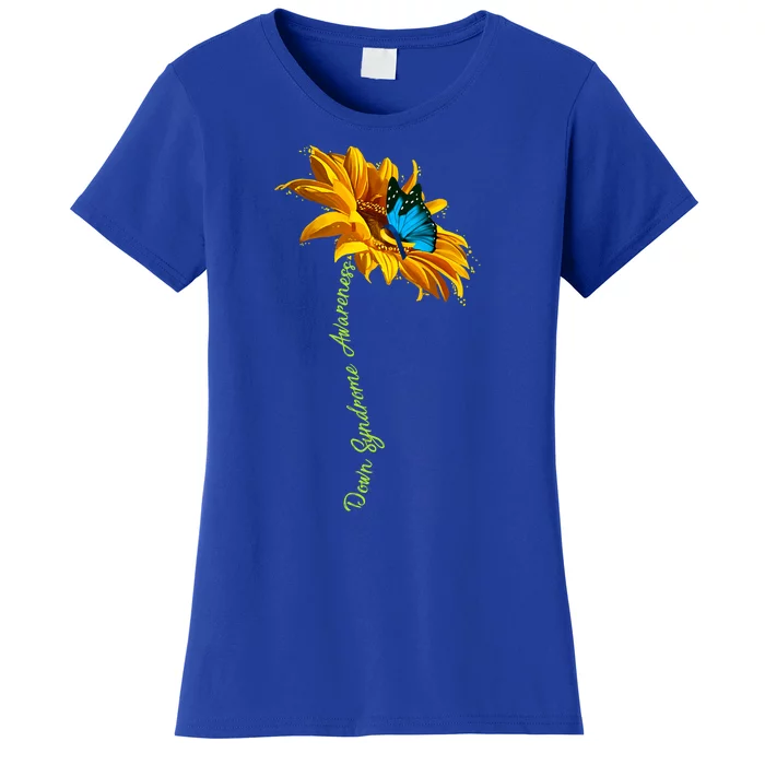 Down Syndrome Awareness Butterfly Sunflower Women's T-Shirt