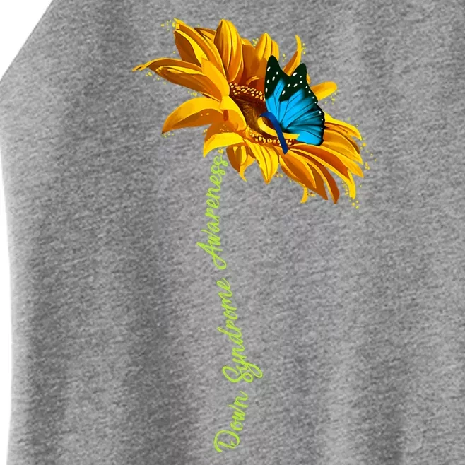 Down Syndrome Awareness Butterfly Sunflower Women’s Perfect Tri Rocker Tank