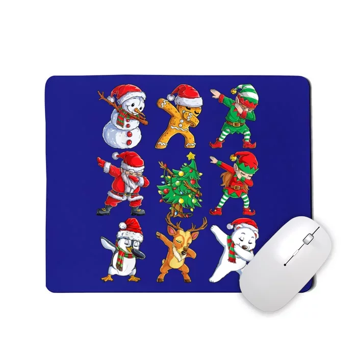 Dabbing Santa And Friends Gift Cute Christmas Santa Dabbing Gift Mousepad