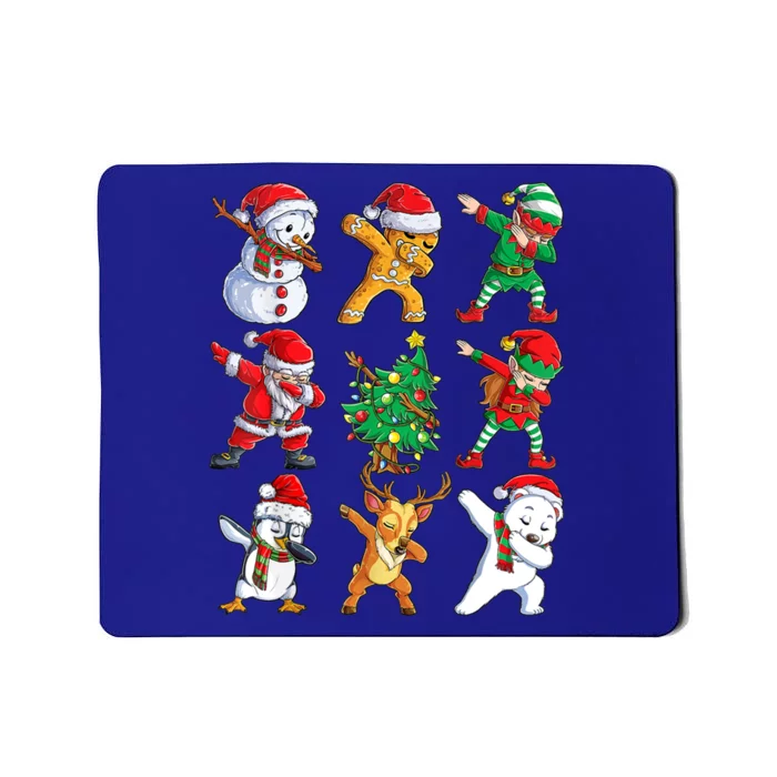 Dabbing Santa And Friends Gift Cute Christmas Santa Dabbing Gift Mousepad