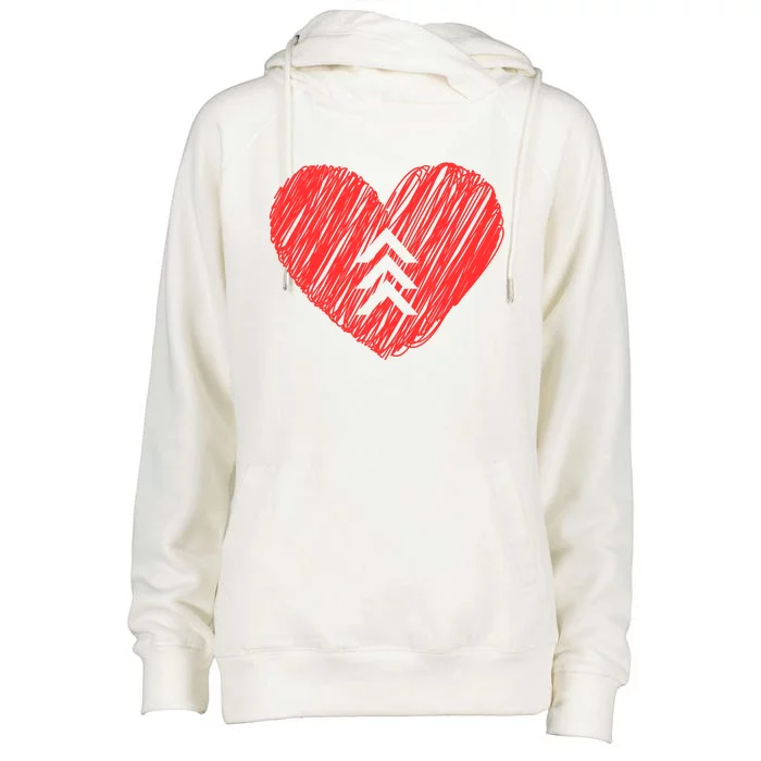 Down Syndrome Awareness Heart Womens Funnel Neck Pullover Hood