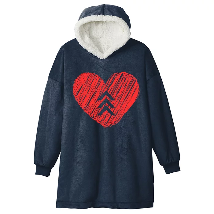 Down Syndrome Awareness Heart Hooded Wearable Blanket