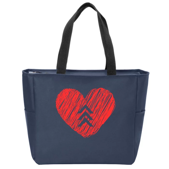 Down Syndrome Awareness Heart Zip Tote Bag