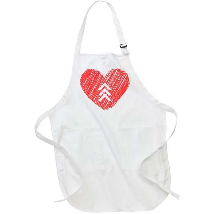 Down Syndrome Awareness Heart Full-Length Apron With Pocket