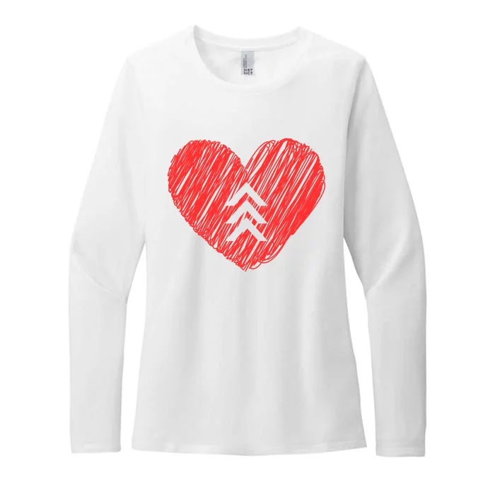 Down Syndrome Awareness Heart Womens CVC Long Sleeve Shirt