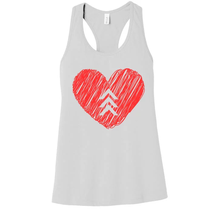 Down Syndrome Awareness Heart Women's Racerback Tank