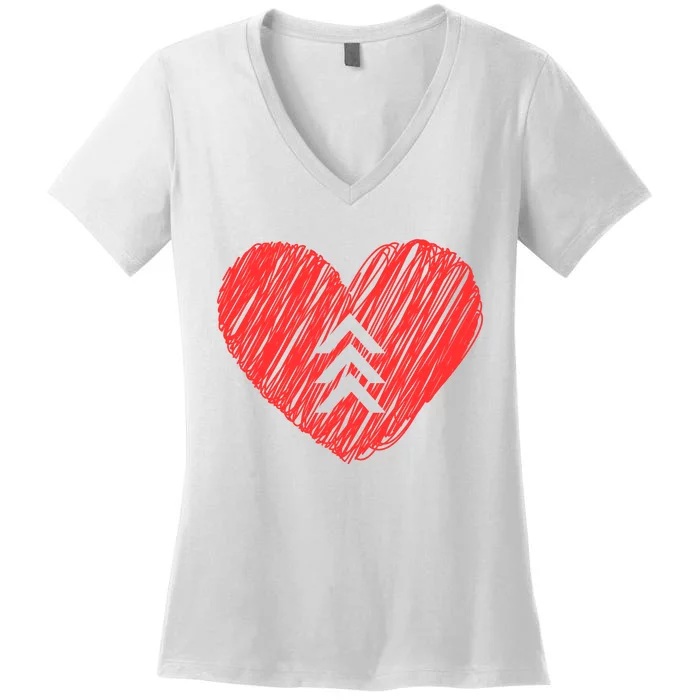 Down Syndrome Awareness Heart Women's V-Neck T-Shirt