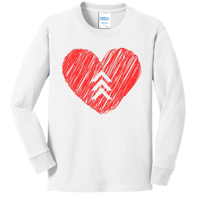 Down Syndrome Awareness Heart Kids Long Sleeve Shirt