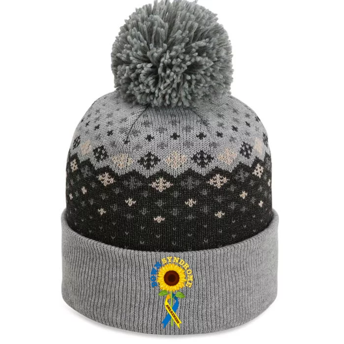 Down Syndrome Awareness Sunflower Ribbon The Baniff Cuffed Pom Beanie