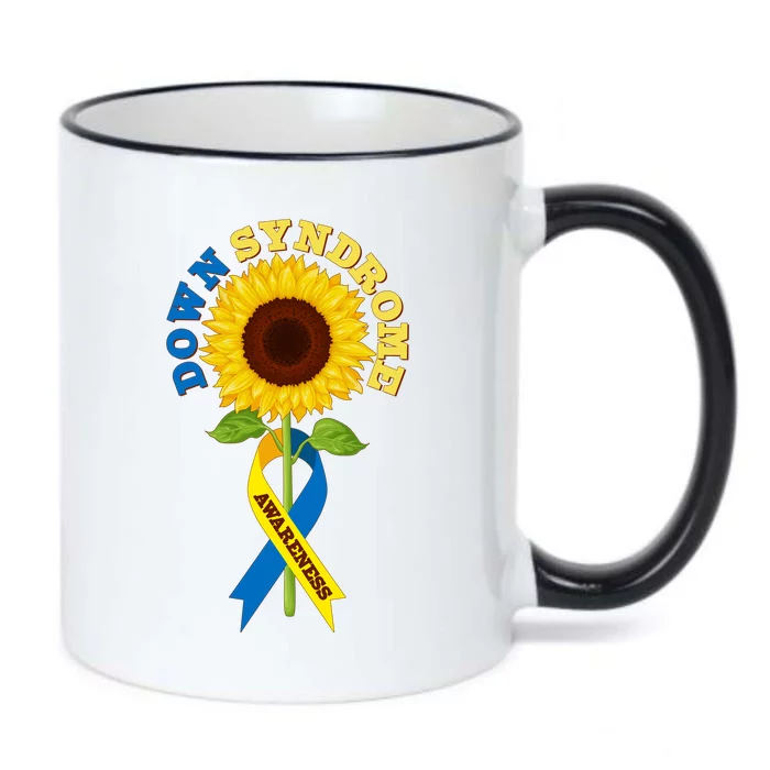 Down Syndrome Awareness Sunflower Ribbon Black Color Changing Mug