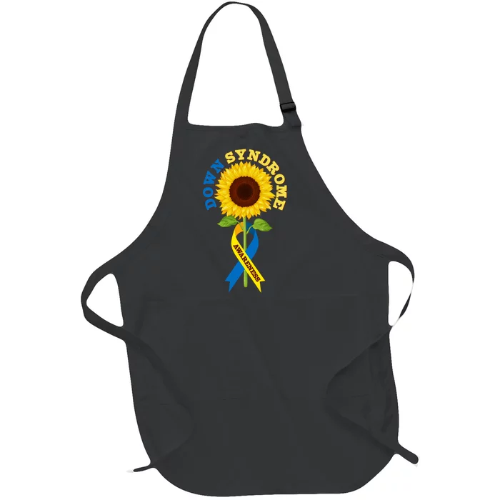 Down Syndrome Awareness Sunflower Ribbon Full-Length Apron With Pocket