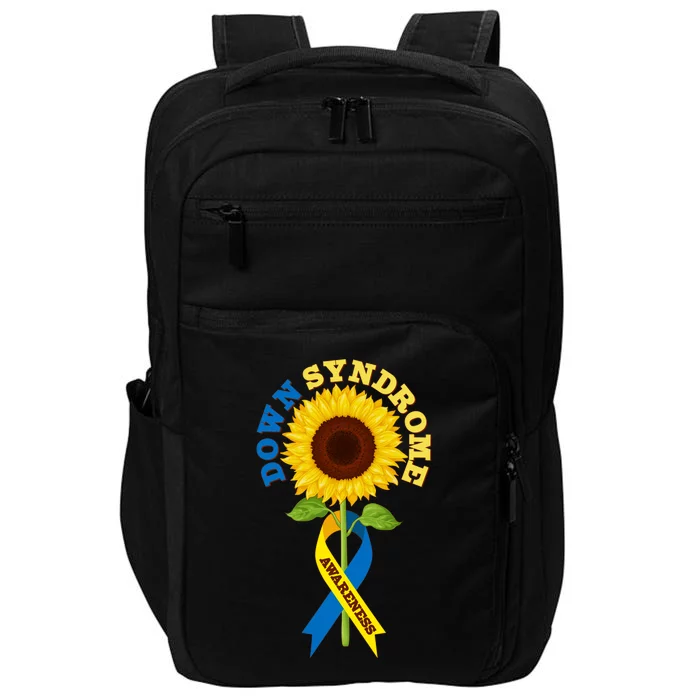 Down Syndrome Awareness Sunflower Ribbon Impact Tech Backpack