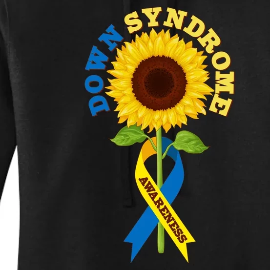 Down Syndrome Awareness Sunflower Ribbon Women's Pullover Hoodie