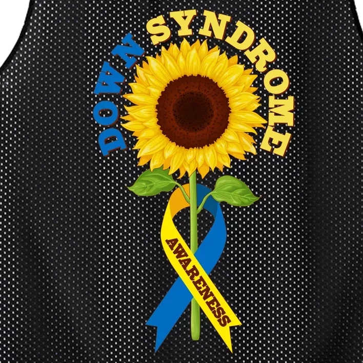 Down Syndrome Awareness Sunflower Ribbon Mesh Reversible Basketball Jersey Tank