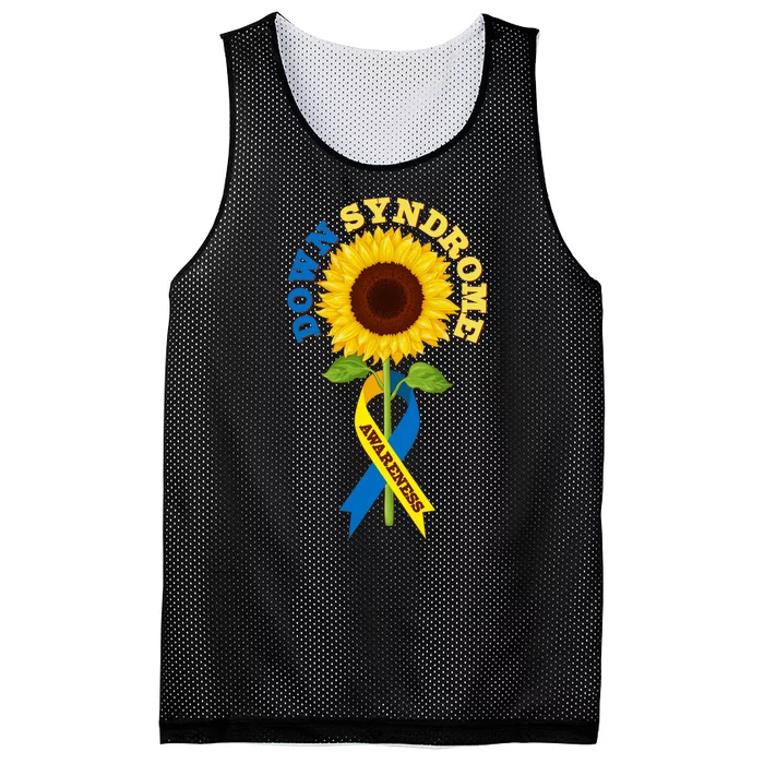 Down Syndrome Awareness Sunflower Ribbon Mesh Reversible Basketball Jersey Tank