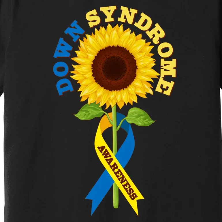 Down Syndrome Awareness Sunflower Ribbon Premium T-Shirt