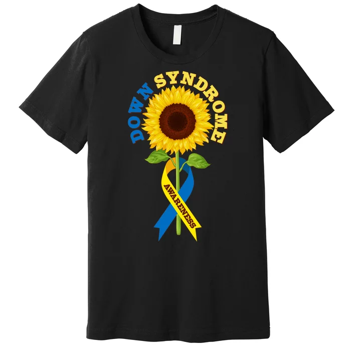 Down Syndrome Awareness Sunflower Ribbon Premium T-Shirt