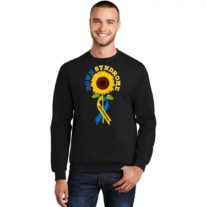 Down Syndrome Awareness Sunflower Ribbon Tall Sweatshirt