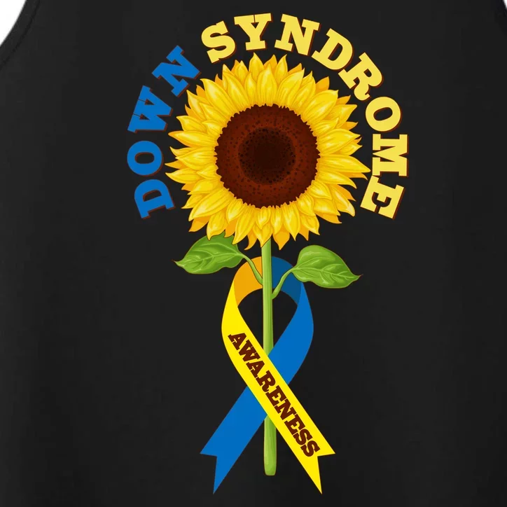 Down Syndrome Awareness Sunflower Ribbon Performance Tank