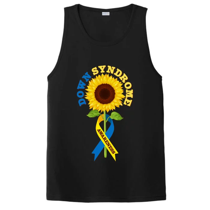 Down Syndrome Awareness Sunflower Ribbon Performance Tank