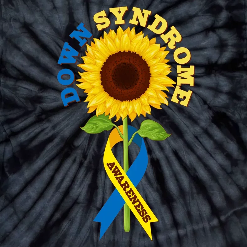 Down Syndrome Awareness Sunflower Ribbon Tie-Dye T-Shirt