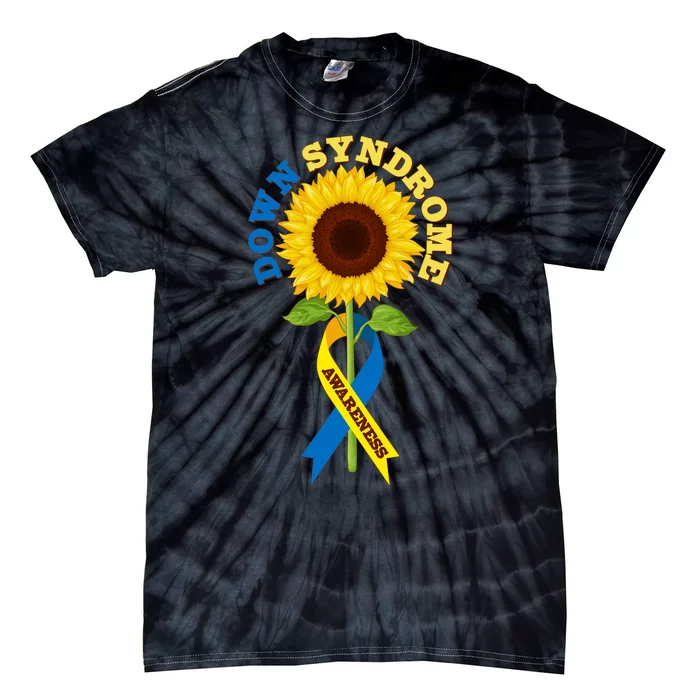 Down Syndrome Awareness Sunflower Ribbon Tie-Dye T-Shirt