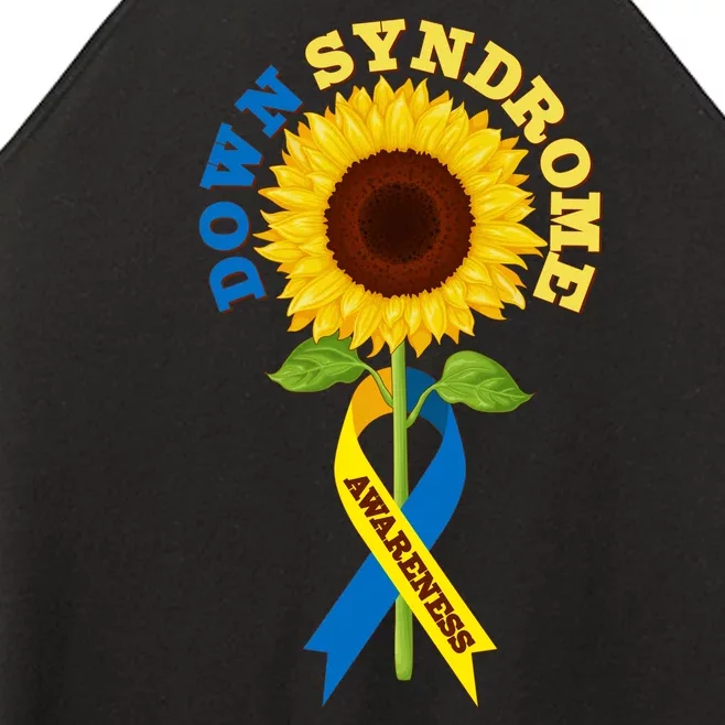 Down Syndrome Awareness Sunflower Ribbon Women’s Perfect Tri Rocker Tank